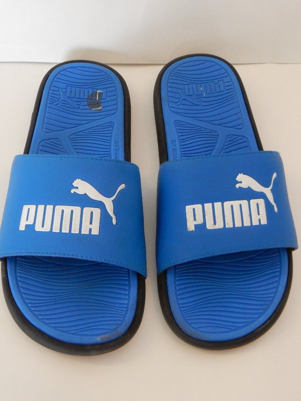 Puma Mens Cool Cat 2.0 Slides Blue and Black Size 8 Used